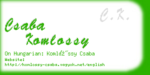 csaba komlossy business card